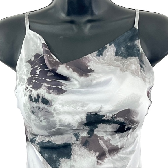 Dear Moon Cowl Neck Tie Dye Print Lined Juniors Mini Dress Sz 0 Stretchy Lined - Picture 3 of 12